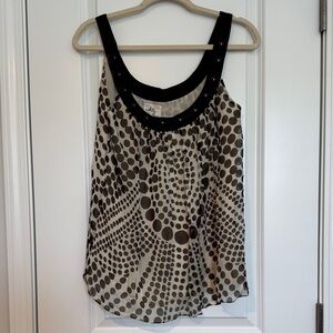 Milly Brown and Cream Swirl Dot Blouse